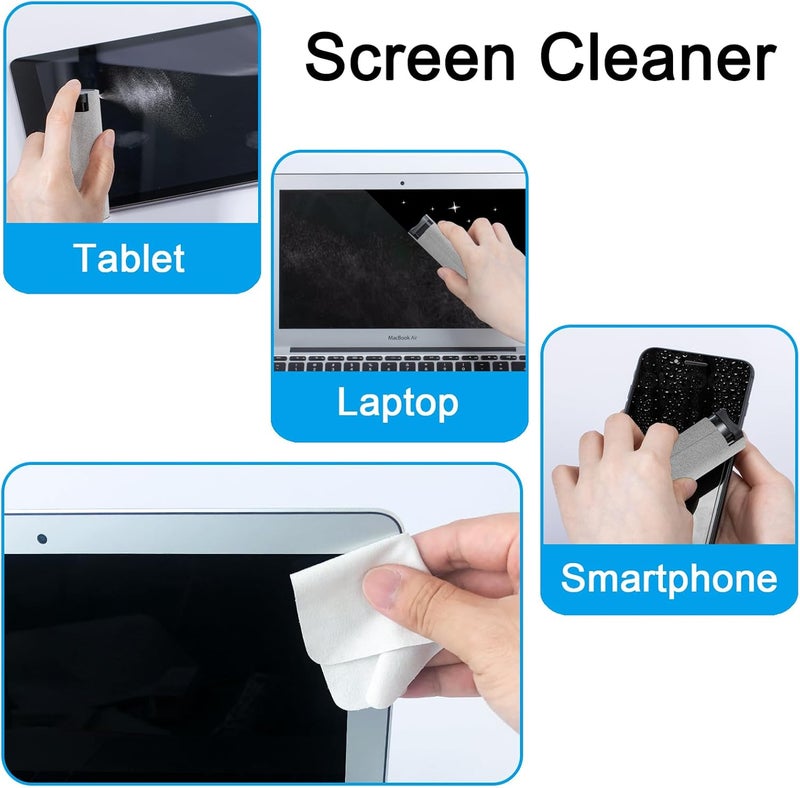 walrfid Screen Cleaner Touchscreen Mist Spray, Cleaning Kit for Electronic Smart Phone TV, Laptop, Tablet, PC, Computer LCD Flat Screens, Eyeglasses, iPhone, iPad, MacBook Pro - Light Grey - Image 4